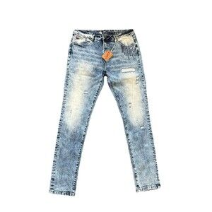 Staple Pigeon Jeans Mens 36 Light Wash Denim Skinny Stretch Work Clothes NWT